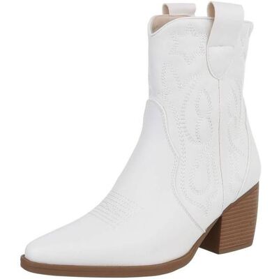 Ital-Design Western- & Bikerboots für Damen in Weiß Ital-Design Western- & Bikerboots für Damen in Weiß
