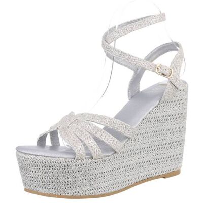 Ital-Design Plateausandaletten für Damen in Silber Ital-Design Plateausandaletten für Damen in Silber
