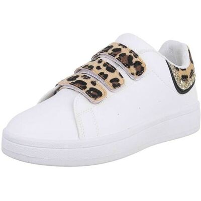 Ital-Design Sneakers Low für Damen in Weiß und Braun Ital-Design Sneakers Low für Damen in Weiß und Braun