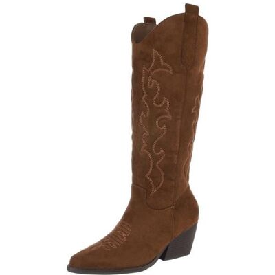 Ital-Design Western- & Bikerstiefel für Damen in Braun Ital-Design Western- & Bikerstiefel für Damen in Braun