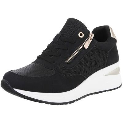 Ital-Design Sneakers Low für Damen in Schwarz und Weiß Ital-Design Sneakers Low für Damen in Schwarz und Weiß