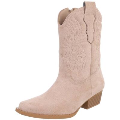Ital-Design Western- & Bikerboots für Damen in Beige Ital-Design Western- & Bikerboots für Damen in Beige