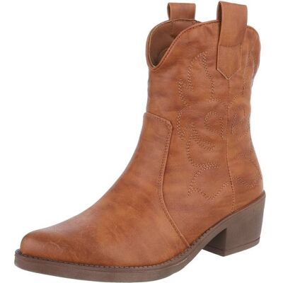 Ital-Design Western- & Bikerboots für Damen in Camel Ital-Design Western- & Bikerboots für Damen in Camel