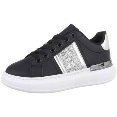 Ital-Design - Sneakers Low - Schwarz - Silber - Sneakers Ital-Design - Sneakers Low - Schwarz - Silber - Sneakers