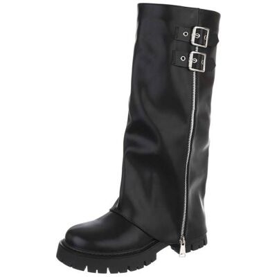 Ital-Design Plateaustiefel für Damen in Schwarz Ital-Design Plateaustiefel für Damen in Schwarz