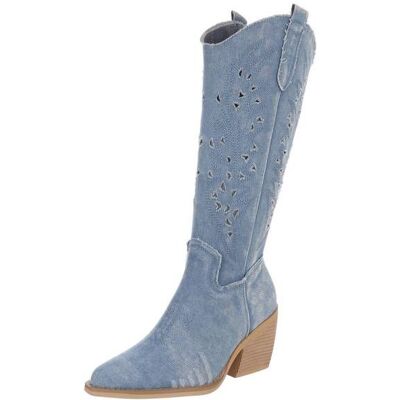 Ital-Design Sommerstiefel für Damen in Hellblau Ital-Design Sommerstiefel für Damen in Hellblau