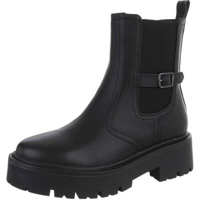 Ital-Design Plateaustiefeletten für Damen in Schwarz Ital-Design Plateaustiefeletten für Damen in Schwarz
