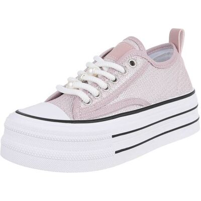 Ital-Design Sneakers Low für Damen in Altrosa und Weiß Ital-Design Sneakers Low für Damen in Altrosa und Weiß