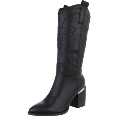 Ital-Design Western- & Bikerstiefel für Damen in Schwarz Ital-Design Western- & Bikerstiefel für Damen in Schwarz