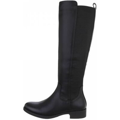 Ital-Design Flache Stiefel für Damen in Schwarz Ital-Design Flache Stiefel für Damen in Schwarz