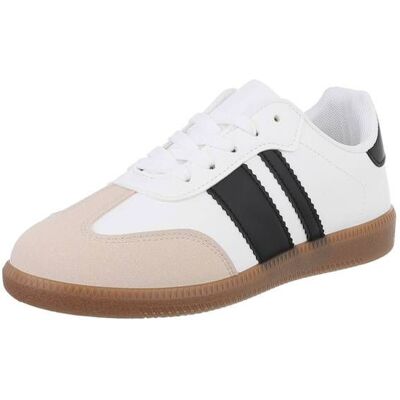 Ital-Design Sneakers Low für Damen in Weiß und Schwarz Ital-Design Sneakers Low für Damen in Weiß und Schwarz