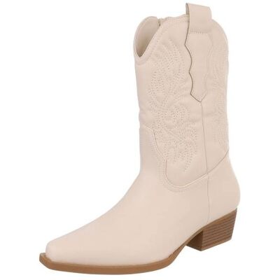 Ital-Design Western- & Bikerboots für Damen in Beige Ital-Design Western- & Bikerboots für Damen in Beige