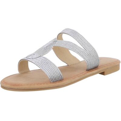Ital-Design Pantoletten für Damen in Silber Ital-Design Pantoletten für Damen in Silber