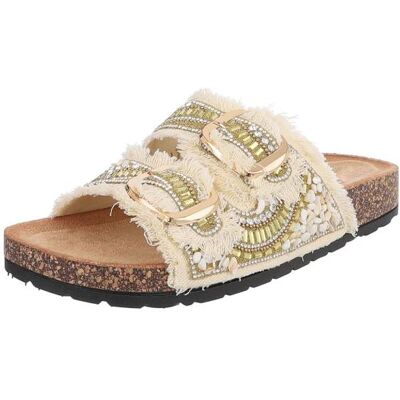 Ital-Design Pantoletten für Damen in Gold Ital-Design Pantoletten für Damen in Gold