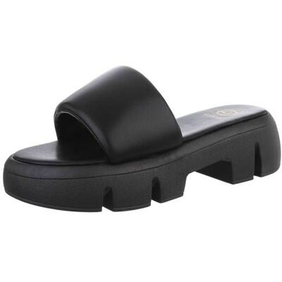 Ital-Design Plateausandaletten für Damen in Schwarz Ital-Design Plateausandaletten für Damen in Schwarz