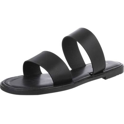 Ital-Design Pantoletten für Damen in Schwarz Ital-Design Pantoletten für Damen in Schwarz