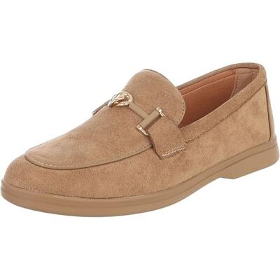 Ital-Design Slipper für Damen in Hellbraun Ital-Design Slipper für Damen in Hellbraun
