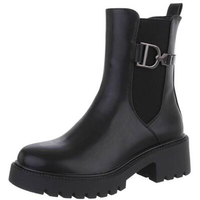 Ital-Design Plateaustiefeletten für Damen in Schwarz Ital-Design Plateaustiefeletten für Damen in Schwarz