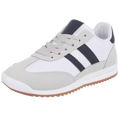 Ital-Design Sneakers Low für Damen in Weiß und Grau Ital-Design Sneakers Low für Damen in Weiß und Grau