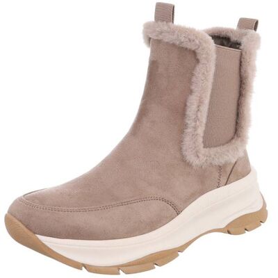 Ital-Design Plateaustiefeletten für Damen in Hellbraun Ital-Design Plateaustiefeletten für Damen in Hellbraun