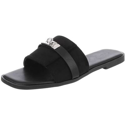 Ital-Design Pantoletten für Damen in Schwarz Ital-Design Pantoletten für Damen in Schwarz