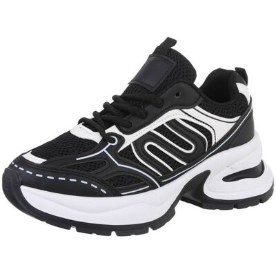 Ital-Design Sneakers Low für Damen in Schwarz und Weiß Ital-Design Sneakers Low für Damen in Schwarz und Weiß
