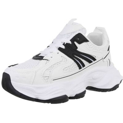 Ital-Design Sneakers Low für Damen in Weiß und Schwarz Ital-Design Sneakers Low für Damen in Weiß und Schwarz