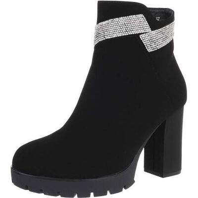 Ital-Design High-Heel Stiefeletten für Damen in Schwarz Ital-Design High-Heel Stiefeletten für Damen in Schwarz