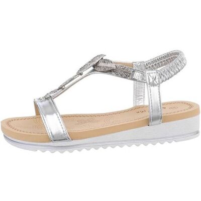 Ital-Design Riemchensandalen für Damen in Silber Ital-Design Riemchensandalen für Damen in Silber