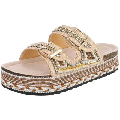 Ital-Design Plateausandaletten für Damen in Beige Ital-Design Plateausandaletten für Damen in Beige