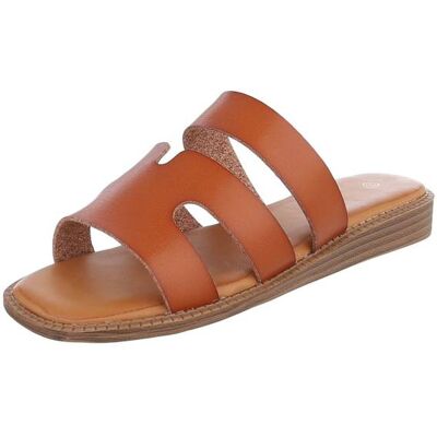 Ital-Design Pantoletten für Damen in Camel Ital-Design Pantoletten für Damen in Camel