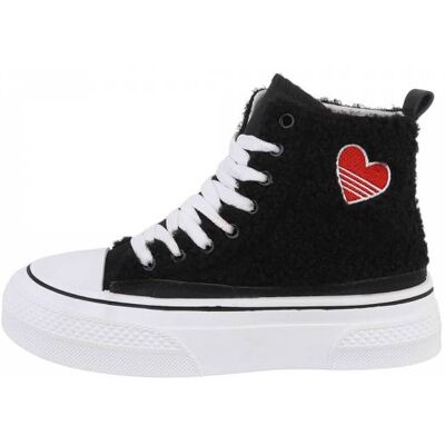 Ital-Design Sneakers High für Damen in Schwarz Ital-Design Sneakers High für Damen in Schwarz