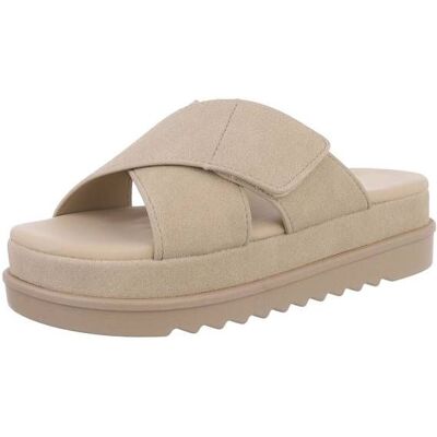 Ital-Design Plateausandaletten für Damen in Hellbraun Ital-Design Plateausandaletten für Damen in Hellbraun