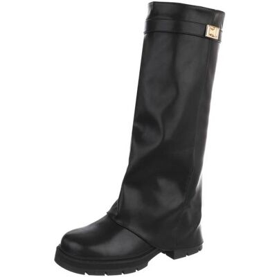 Ital-Design Plateaustiefel für Damen in Schwarz Ital-Design Plateaustiefel für Damen in Schwarz