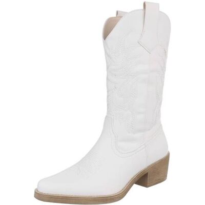 Ital-Design Western- & Bikerstiefel für Damen in Weiß Ital-Design Western- & Bikerstiefel für Damen in Weiß