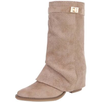 Ital-Design Western- & Bikerstiefel für Damen in Hellbraun Ital-Design Western- & Bikerstiefel für Damen in Hellbraun