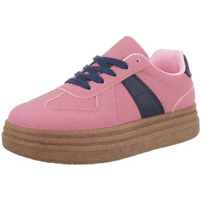 Ital-Design Sneakers Low für Damen in Pink und Blau Ital-Design Sneakers Low für Damen in Pink und Blau