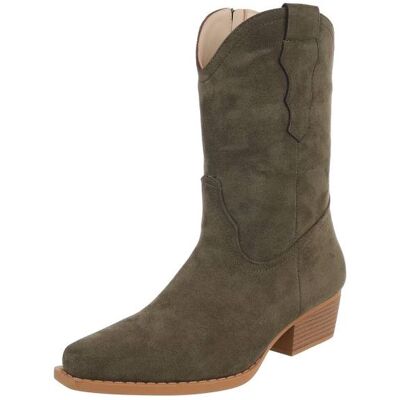 Ital-Design Western- & Bikerboots für Damen in Grün Ital-Design Western- & Bikerboots für Damen in Grün