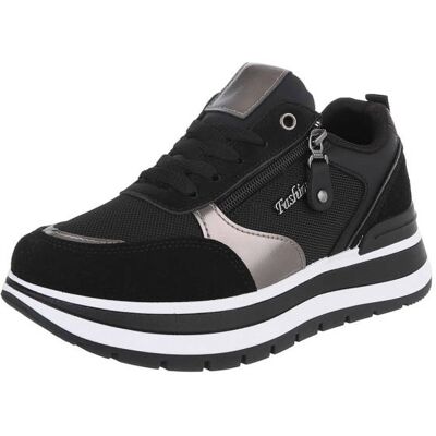 Ital-Design Sneakers Low für Damen in Schwarz und Bronze Ital-Design Sneakers Low für Damen in Schwarz und Bronze