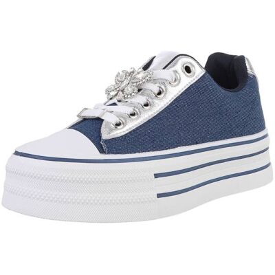 Ital-Design Sneakers Low für Damen in Blau und Weiß Ital-Design Sneakers Low für Damen in Blau und Weiß