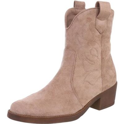 Ital-Design Western- & Bikerboots für Damen in Beige und Braun Ital-Design Western- & Bikerboots für Damen in Beige und Braun