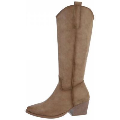 Ital-Design Western- & Bikerstiefel für Damen in Hellbraun Ital-Design Western- & Bikerstiefel für Damen in Hellbraun