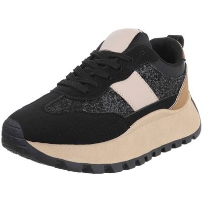 Ital-Design Sneakers Low für Damen in Schwarz Ital-Design Sneakers Low für Damen in Schwarz