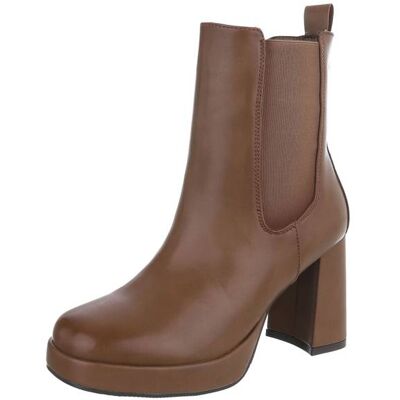 Ital-Design High-Heel Stiefeletten für Damen in Hellbraun Ital-Design High-Heel Stiefeletten für Damen in Hellbraun