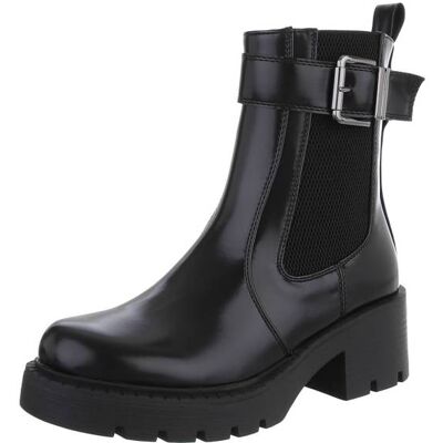 Ital-Design Plateaustiefeletten für Damen in Schwarz Ital-Design Plateaustiefeletten für Damen in Schwarz