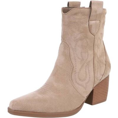 Ital-Design Western- & Bikerboots für Damen in Hellbraun Ital-Design Western- & Bikerboots für Damen in Hellbraun