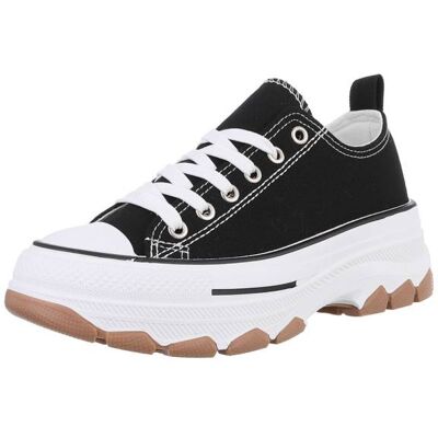 Ital-Design Sneakers Low für Damen in Schwarz und Weiß Ital-Design Sneakers Low für Damen in Schwarz und Weiß