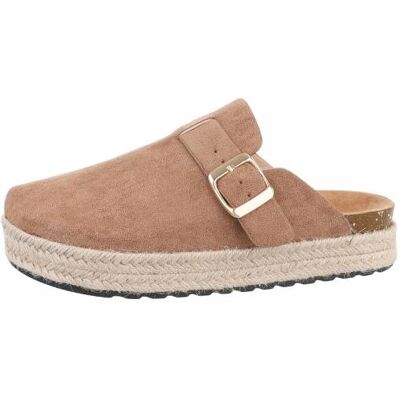 Ital-Design Pantoletten für Damen in Hellbraun Ital-Design Pantoletten für Damen in Hellbraun