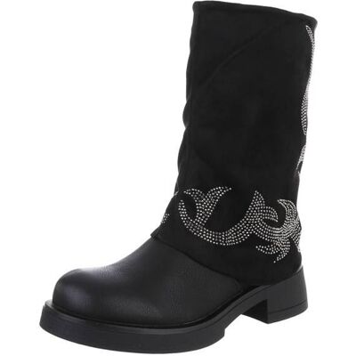 Ital-Design Western- & Bikerstiefel für Damen in Schwarz Ital-Design Western- & Bikerstiefel für Damen in Schwarz