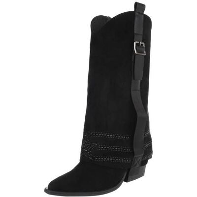 Ital-Design Western- & Bikerstiefel für Damen in Schwarz Ital-Design Western- & Bikerstiefel für Damen in Schwarz